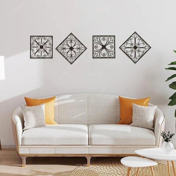 New Set of 4Metal Wall Decor-Large Decorative Wrought Scroll Wall Decor Art - Picture 8 of 10